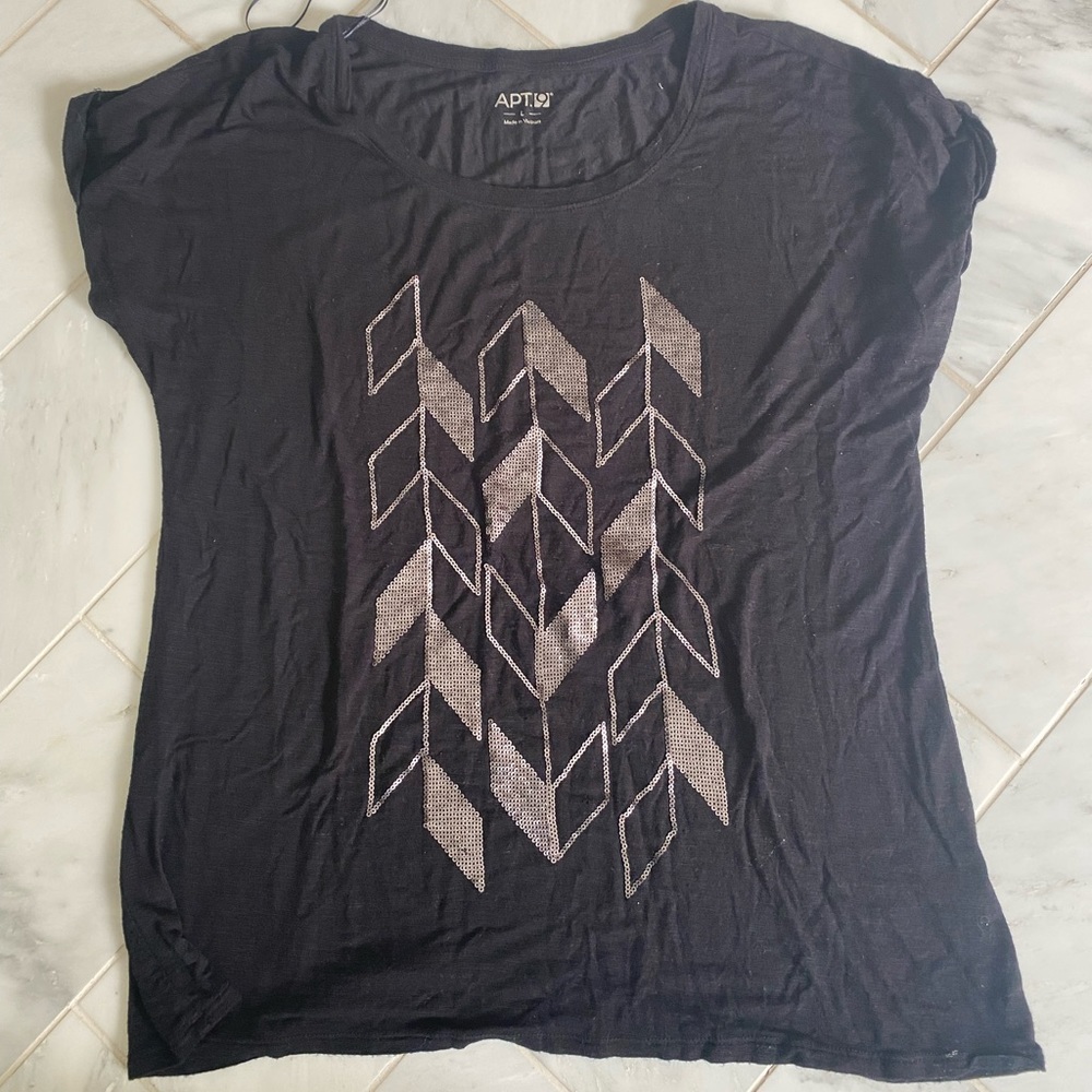 Apt 9 black cotton tshirt size L